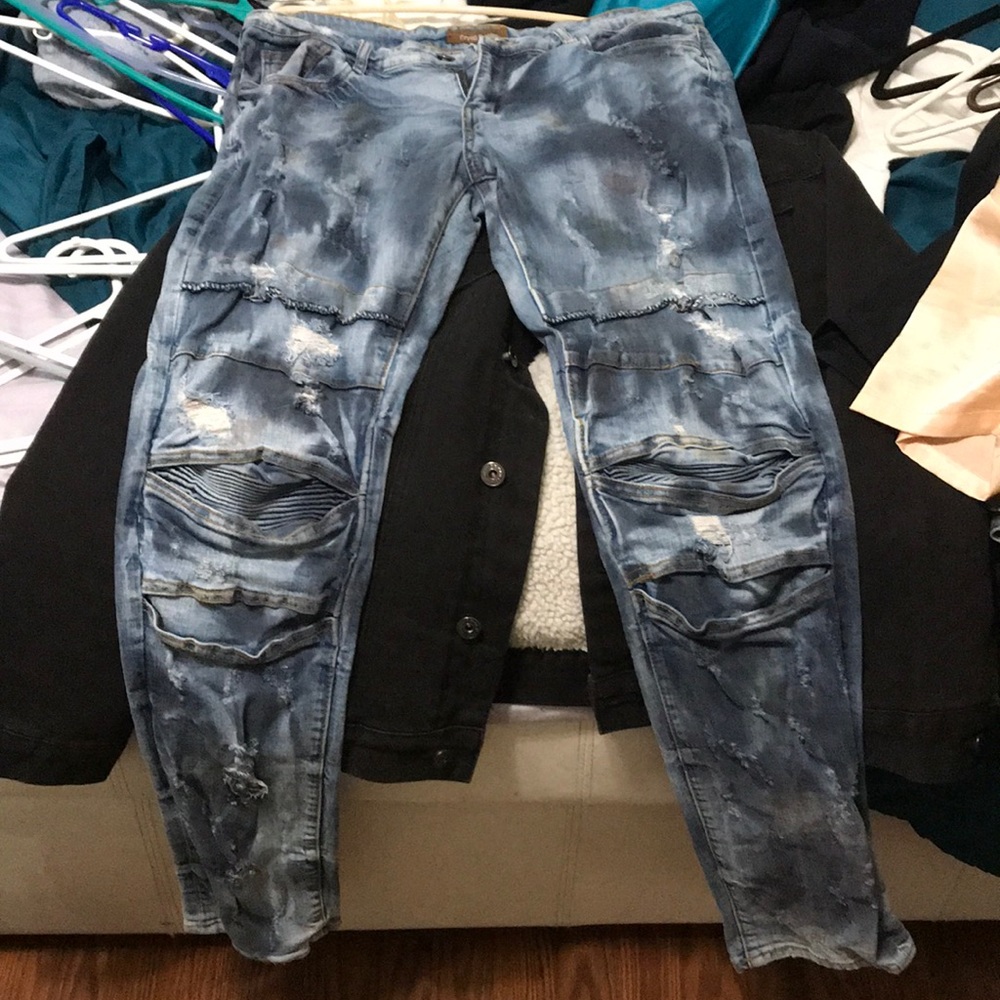 Men’s ripped jeans Crysp Denim Paint splatter